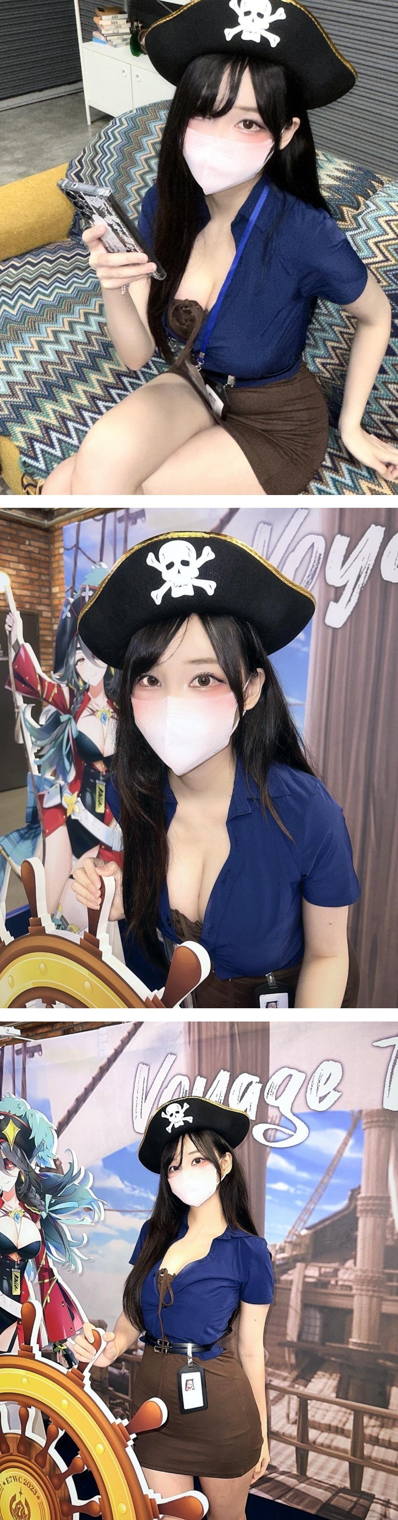 해적 코스프레한 마젠타 아찔한 가슴골 초미니 야벅지