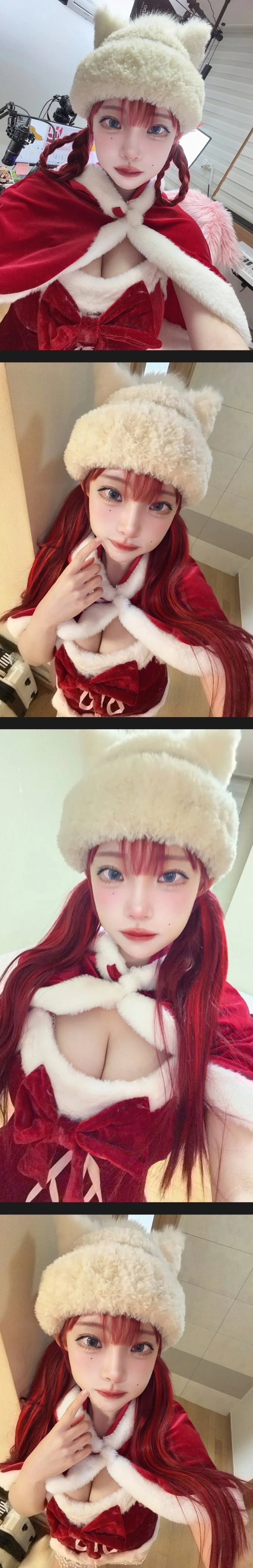 나는찬미가 인스타에 올린 사진 산타걸 가슴골 ㄷㄷ