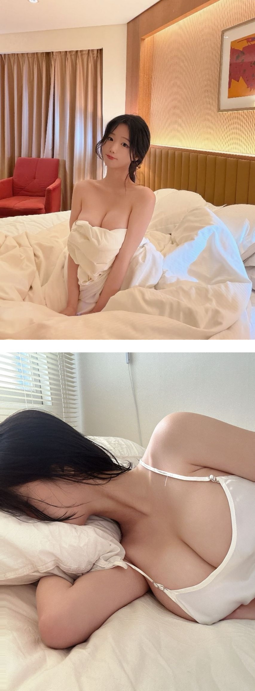 호텔에 간 에디린 이불속 뽀얀 가슴골 남자친구 1인칭 시점