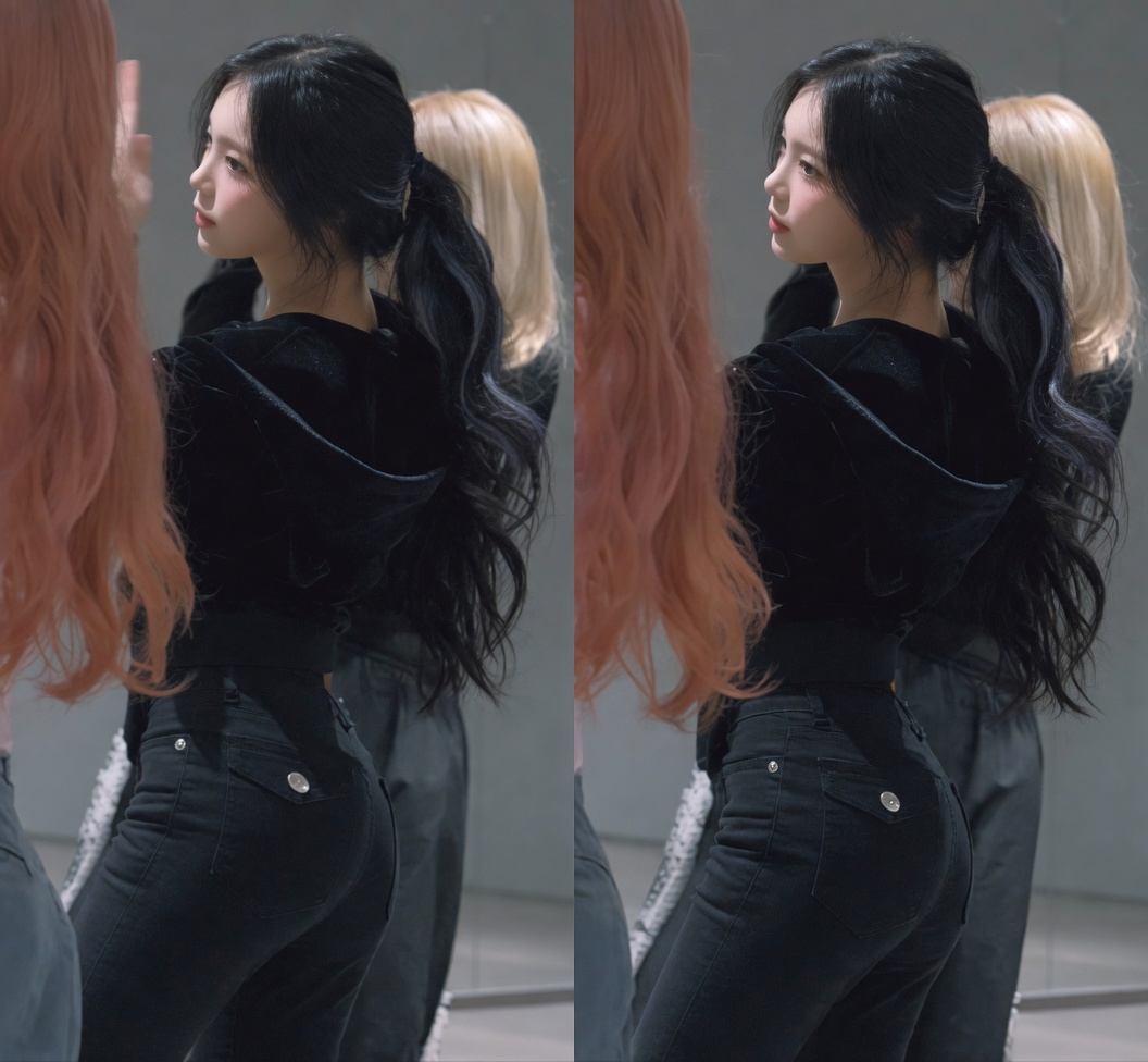 [하츠투하츠] 연습실의 포니테일 이안 블랙진 예쁜 엉덩이 라인