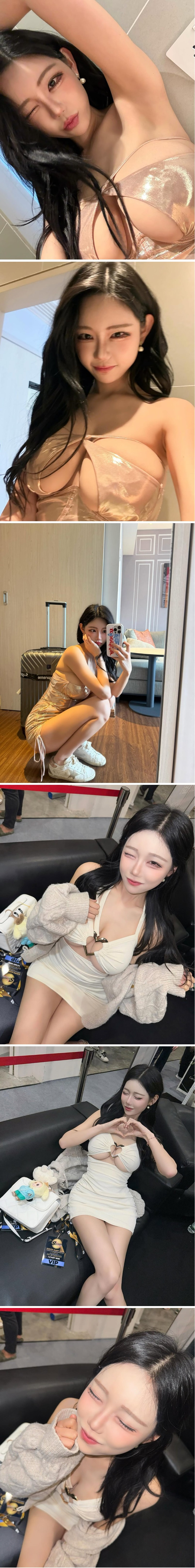 황금빛 란제리룩 빛베리 다 삐져나온 가슴골  ㅗㅜㅑ